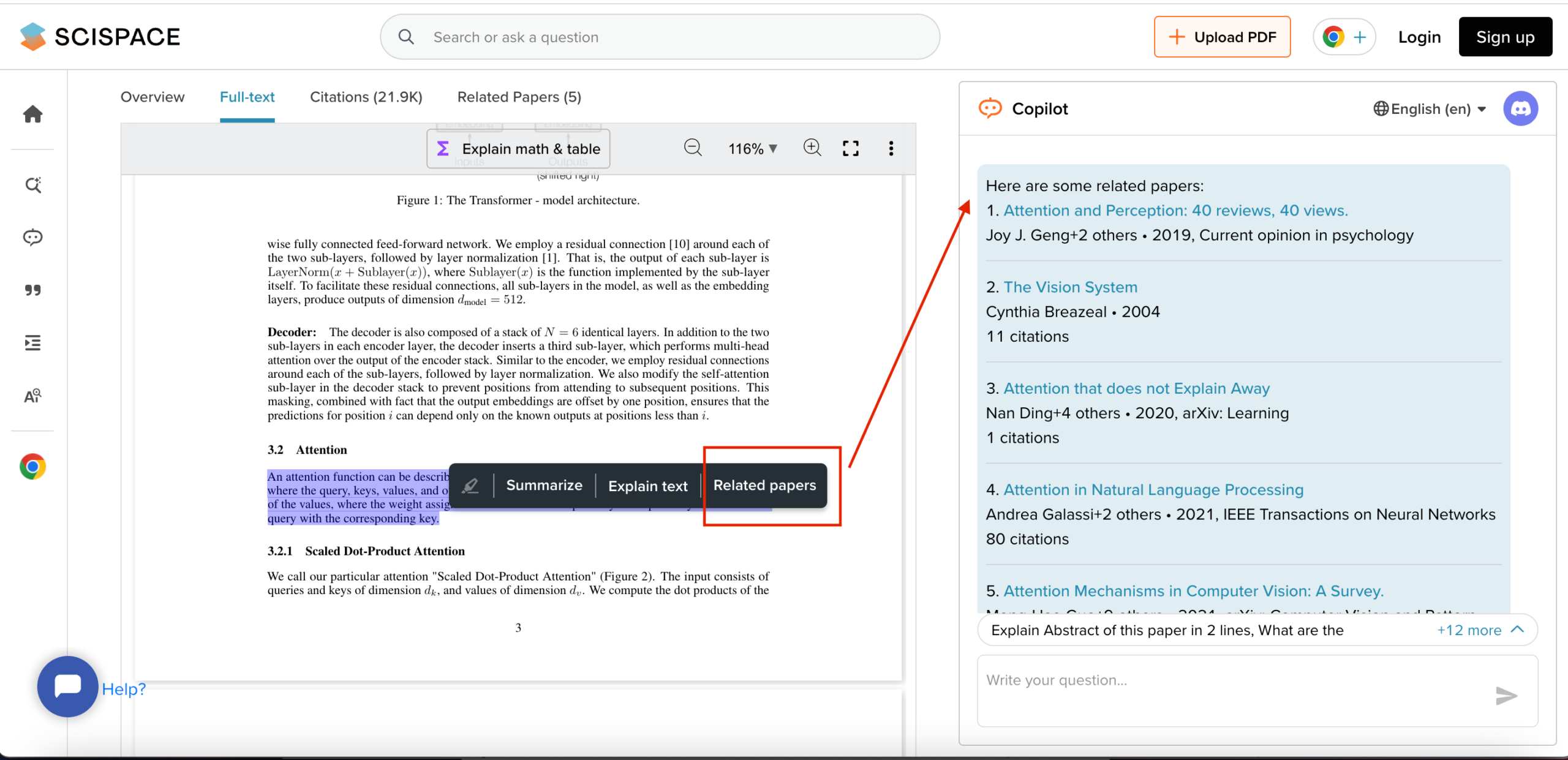 Additional SciSpace related paper recommendations shown during research